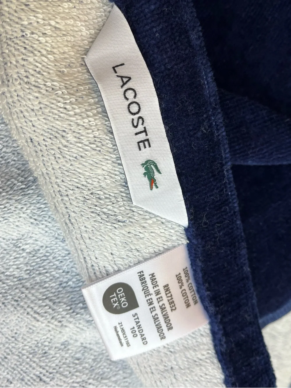 New Lacoste alligator Blue Green Tennis Heritage stripe beach towel.